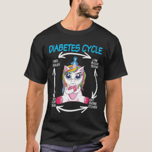 Camiseta Diversão do Ciclo Diabético do Unicórnio Demonstra