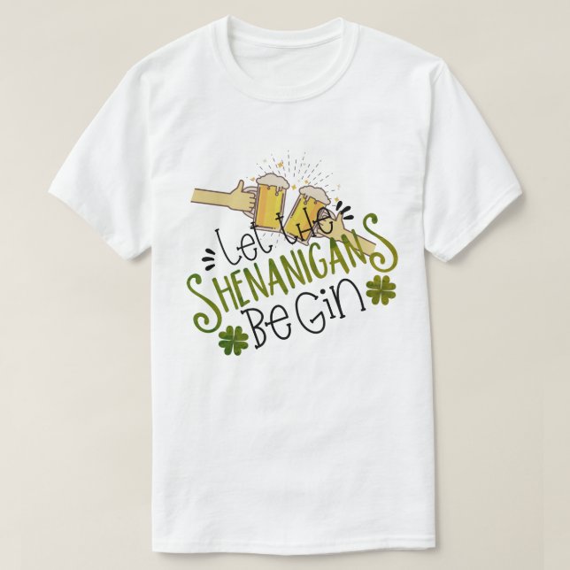 Camiseta Diversão do Dia de São Patrício Shenanigans (Frente do Design)