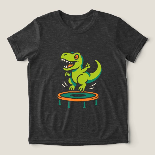 Camiseta Diversão do Dino Saltitante (Design frontal)