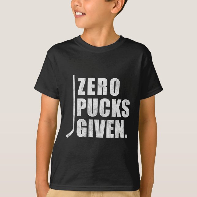Camiseta Diversão do Hockey com Dificuldade Zero Pucks Dado (Frente)