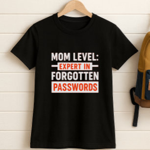 Camiseta Diversão do Nível Mãe: Especialista em Senhas Esqu