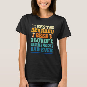 Camiseta Diversão do Pai Doberman Pinscher, que ama a cerve