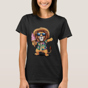 Camiseta Diversão do Sorvete do estilo legal Lion Hawaiian
