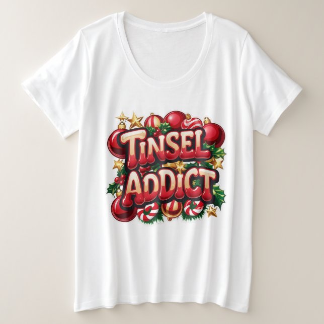 Camiseta Diversão do viciado em Tinsel (Frente do Design)