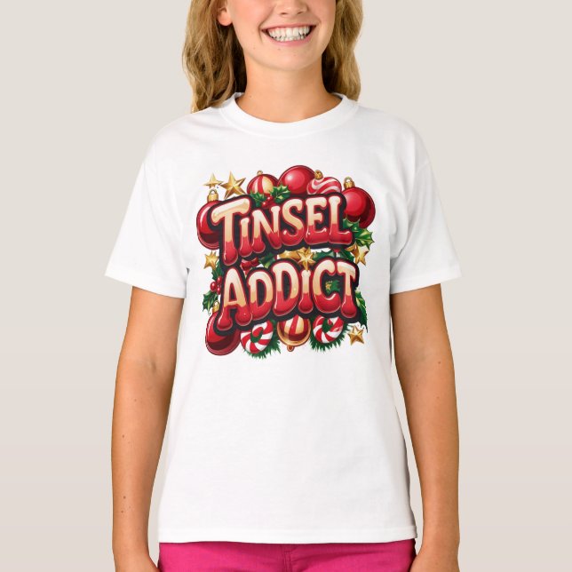 Camiseta Diversão do viciado em Tinsel (Frente)