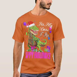 Camiseta Diversão É o meu Natal Dinossauro Feliz Feriados T
