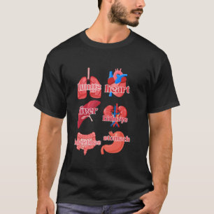 Camiseta Diversão Educacional Anatomia Partes de Crianças C