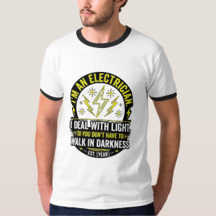 Camiseta Diversão Eletricista Lida Com Luz Humor Branco