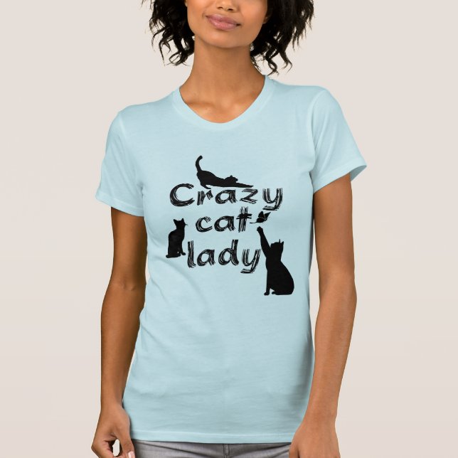 Camiseta Diversão Engraçada e Legal Gatos Loucos (Frente)