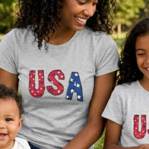Camiseta Diversão EUA Celebração de Aniversário Vermelho Br