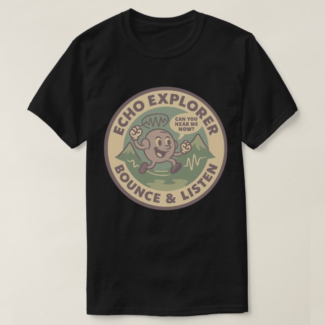 Camiseta Diversão Explorador de Audição Retro (Frente do Design)