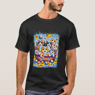 Camiseta Diversão Felina na Hora do Banho Meme de Gato Engr