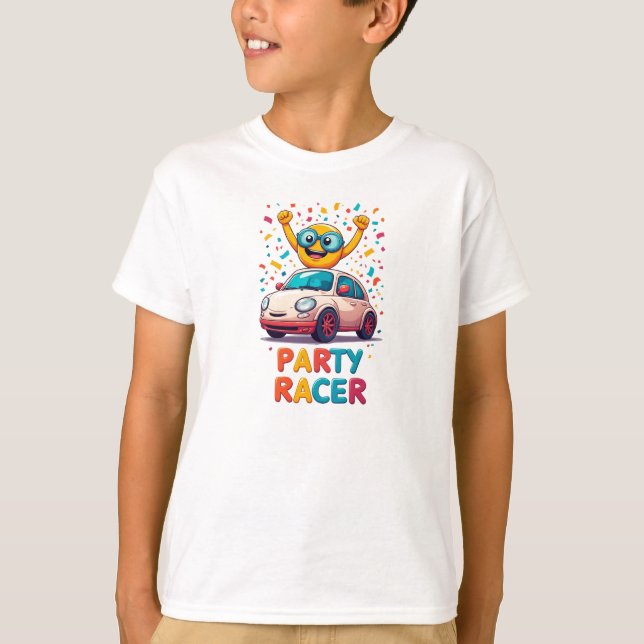 Camiseta 🚘 Diversão Feliz Dirigindo Para Crianças 🌟 (Frente)