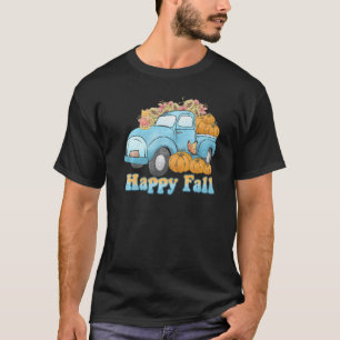 Camiseta Diversão Feliz Outono É A Temporada Gato E Abóbora