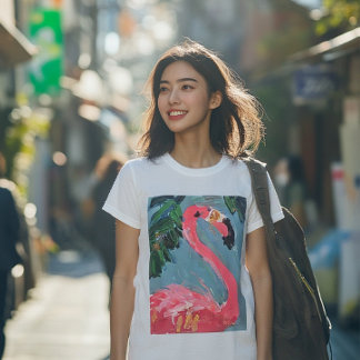 Camiseta Diversão Flamingo Rosa Brilhante!