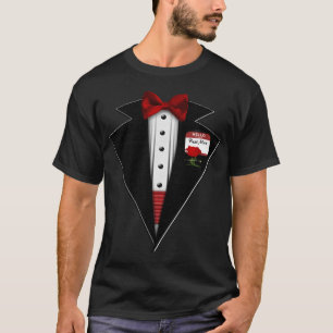 Camiseta Diversão Formal de Tuxedo Preto