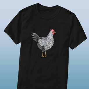 Camiseta Diversão Galinha Wyandotte Aquarela Aves