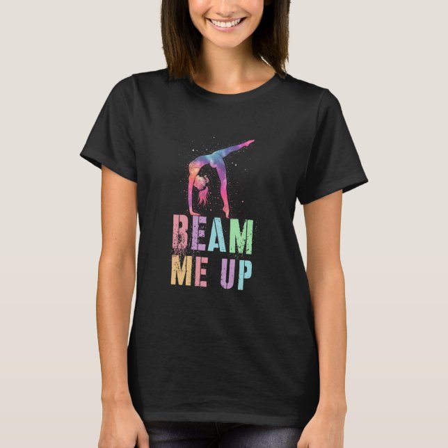 Camiseta Diversão Ginasta TRAVE ME LEVA Leotard Parada de m (Frente)