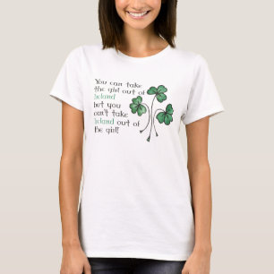 Camiseta Diversão Green Shamrocks Irish Girl T shirt