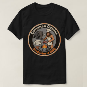 Camiseta Diversão Hilária com Churrasco Pré-Histórico