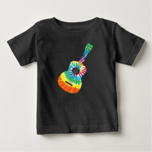 Camiseta Diversão Hippie Rainbow Tie Dye Acoustic Guitar P