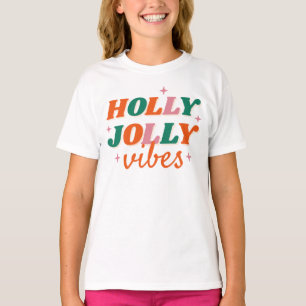 Camiseta Diversão Holly Jolly Vibes Design de Natal