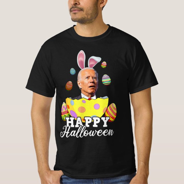 Camiseta Diversão Joe Biden Happy Halloween Fusera Páscoa C (Frente)
