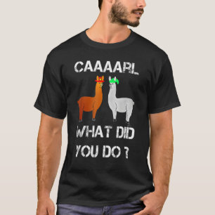 Camiseta Diversão Llama Com Chapéus Carl O Que Você Fez
