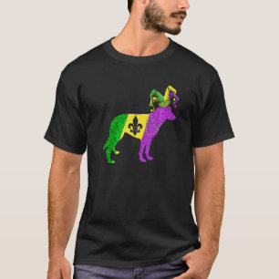 Camiseta Diversão Mardi Gras Pastor Alemão Mardi Gras Peruc