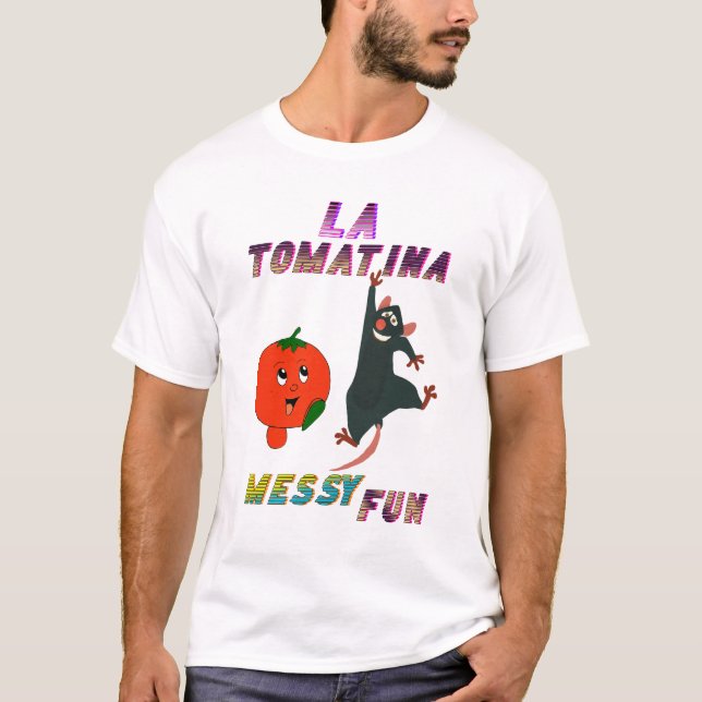 Camiseta Diversão Mensal La Tomatina - presente de Espanha  (Frente)