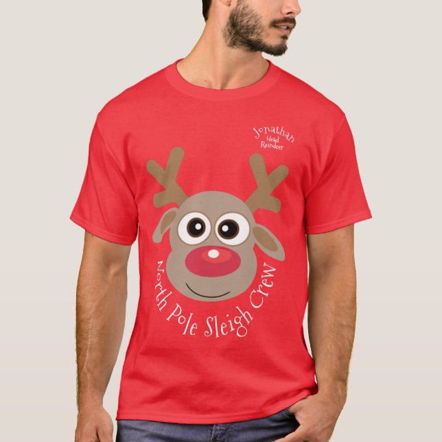 Camiseta Diversão moderna da família de Natal Festivo (Frente)