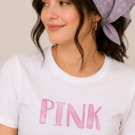 Camiseta Diversão Moderna Rosa em Aquarela Clara 