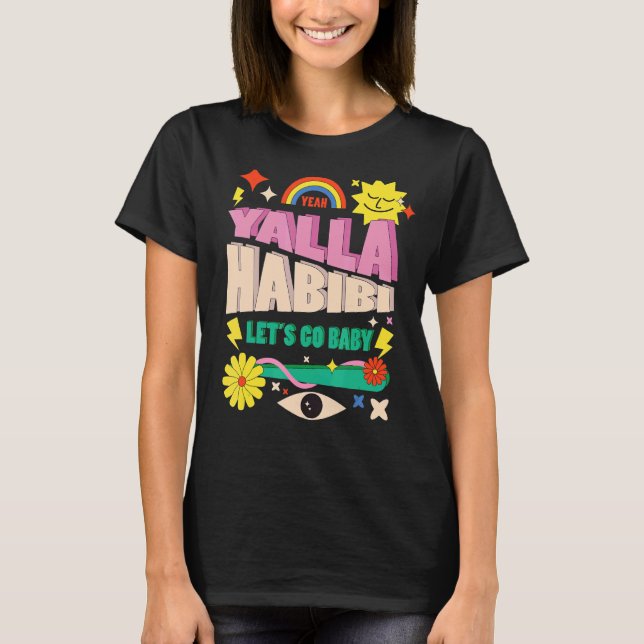 Camiseta Diversão Muçulmana Habibos Dúvida Árabe Yalla Habi (Frente)