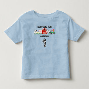 Camiseta Diversão na Fazenda Aniversário de 1 ano Roupa de 
