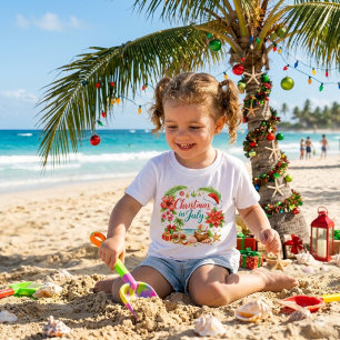 Camiseta Diversão Natal em Julho Férias na Praia