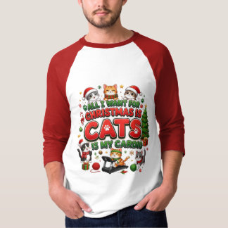 Camiseta Diversão Natalina com Gatos em Cardio