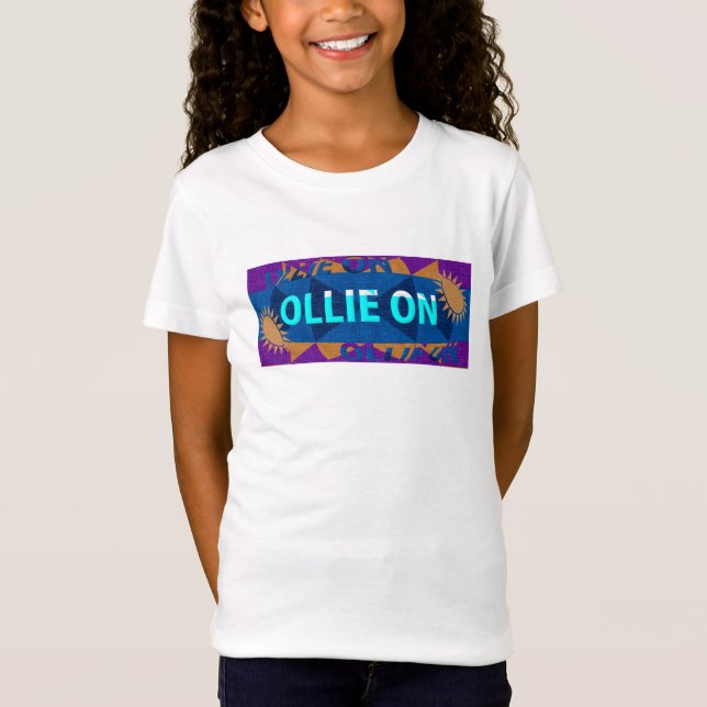 Camiseta Diversão "Ollie On" Girls Skateboard T Shirt (Frente)