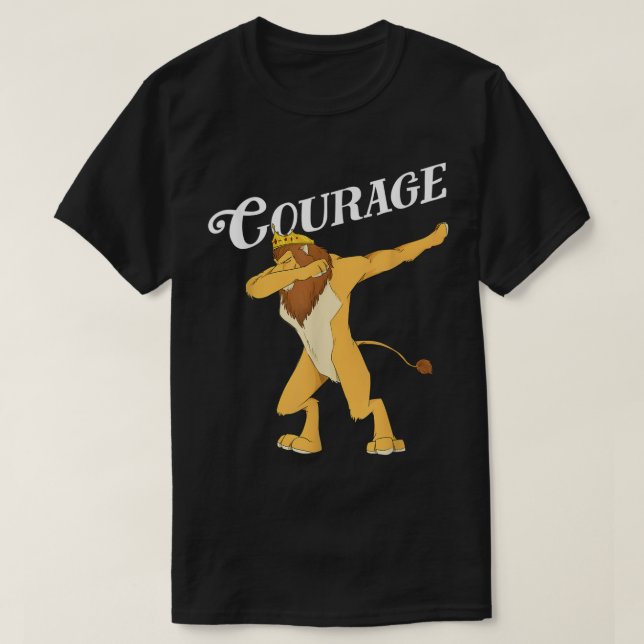 Camiseta Diversão Oz Cowardbing Lion Courage Shirt Art-Wiz (Frente do Design)