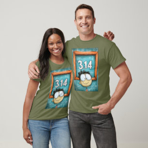 Camiseta Diversão Pi Day - 3.14 Quirky Cartoon Feliz