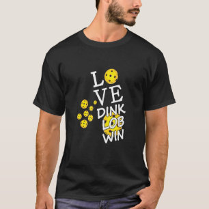 Camiseta Diversão Pickleball Love Dink Lob Win