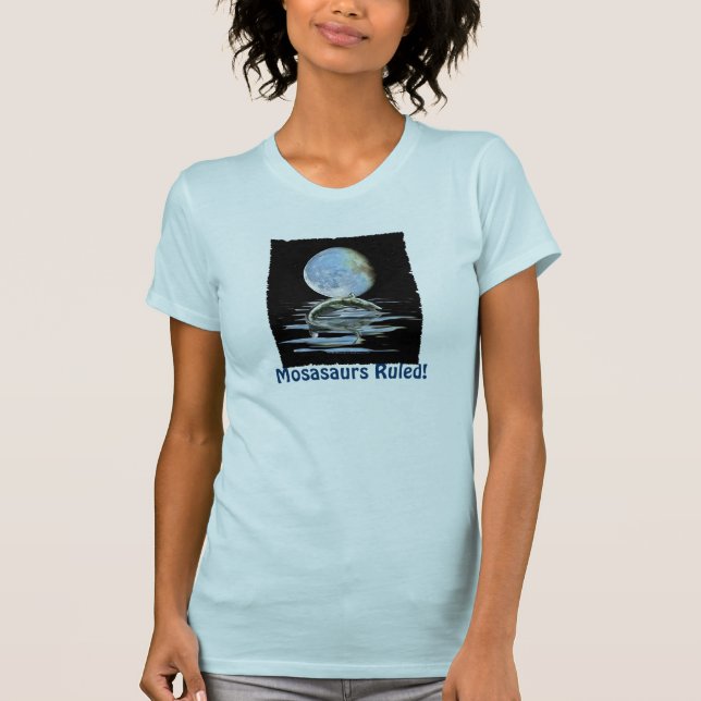 Camiseta Diversão Pré-Histórica MOSAUR & MOON (Frente)