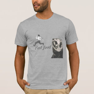 Camiseta Diversão Rápida de Comida Citação de Urso Zangado