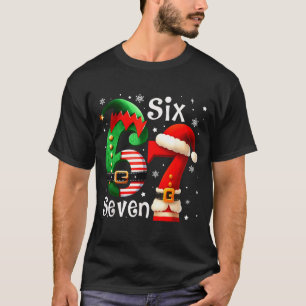 Camiseta Diversão Seis Sete 67 Meme 6 7 Elfo Papai Noel Nat