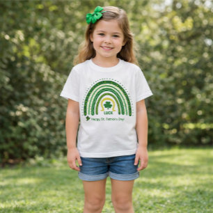 Camiseta Diversão St Patrick Boho Arco-íris Sorte Trevo Lep