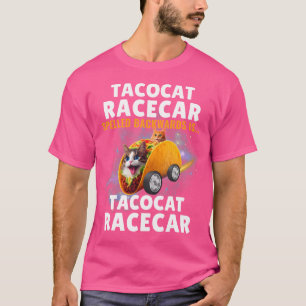 Camiseta Diversão Taco Cat Carro Corrida De Carro Escrito D