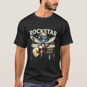 Camiseta Diversão tocando guitarra elétrica Rockstar Dragon