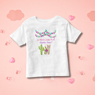 Camiseta Diversão Total de Lhama Rosa Roxo Cactus Aniversár