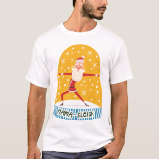 Camiseta Diversão Yogi Yoga Papais noeis Nama-Sleigh Snow