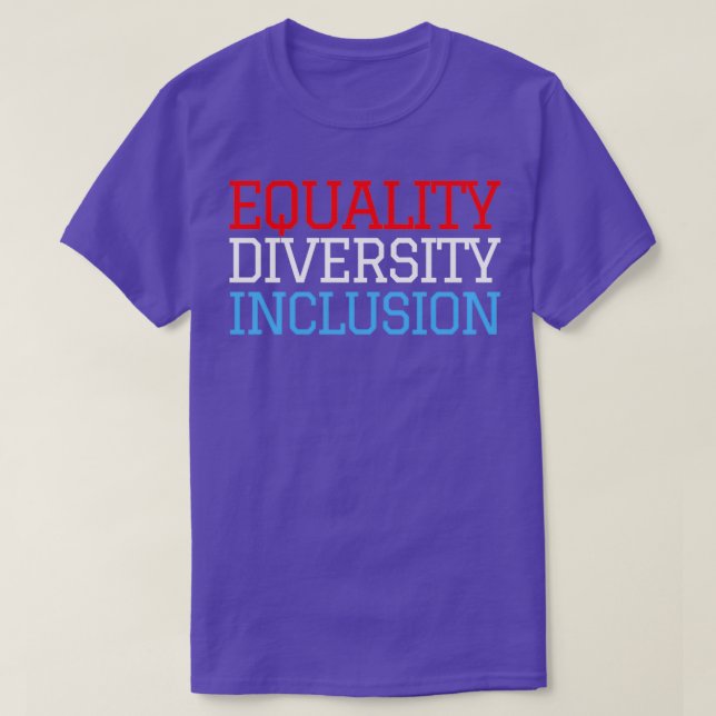 Camiseta Diversidade de Igualdade Inclusão Vermelho Branco  (Frente do Design)