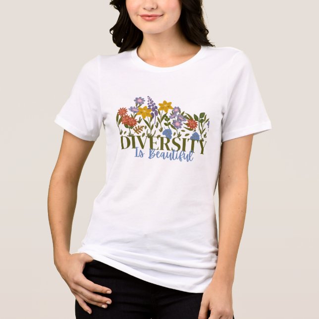 Camiseta Diversidade é Flores Bonitas (Frente)